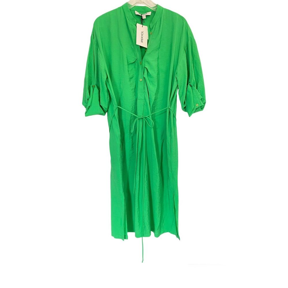 Ipekyol Green MIDI Dress Sz 8 NWT